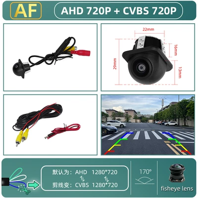 Fisheye Wide-Angle Universal Rearview, Vehicle camera - small-straw-hat-ahd720pcvbs-fisheye-lens