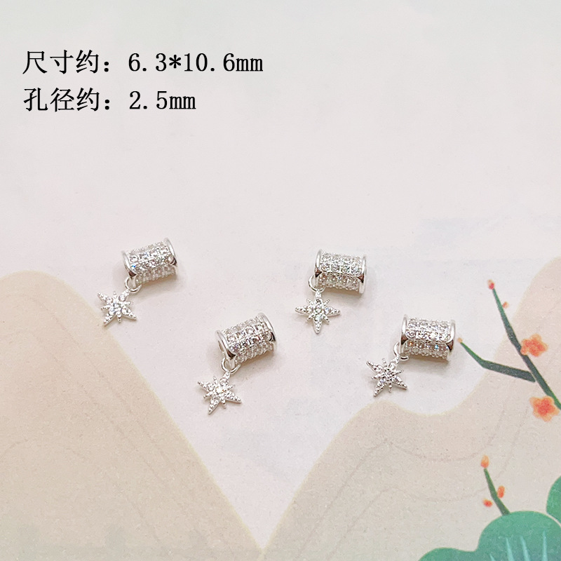 S925 Silver Gold-Plated Diamond-Studded Spacer Beads, Small Waist-Shaped Butterfly Walnut Beads Accessories for DIY Bracelets and Necklaces