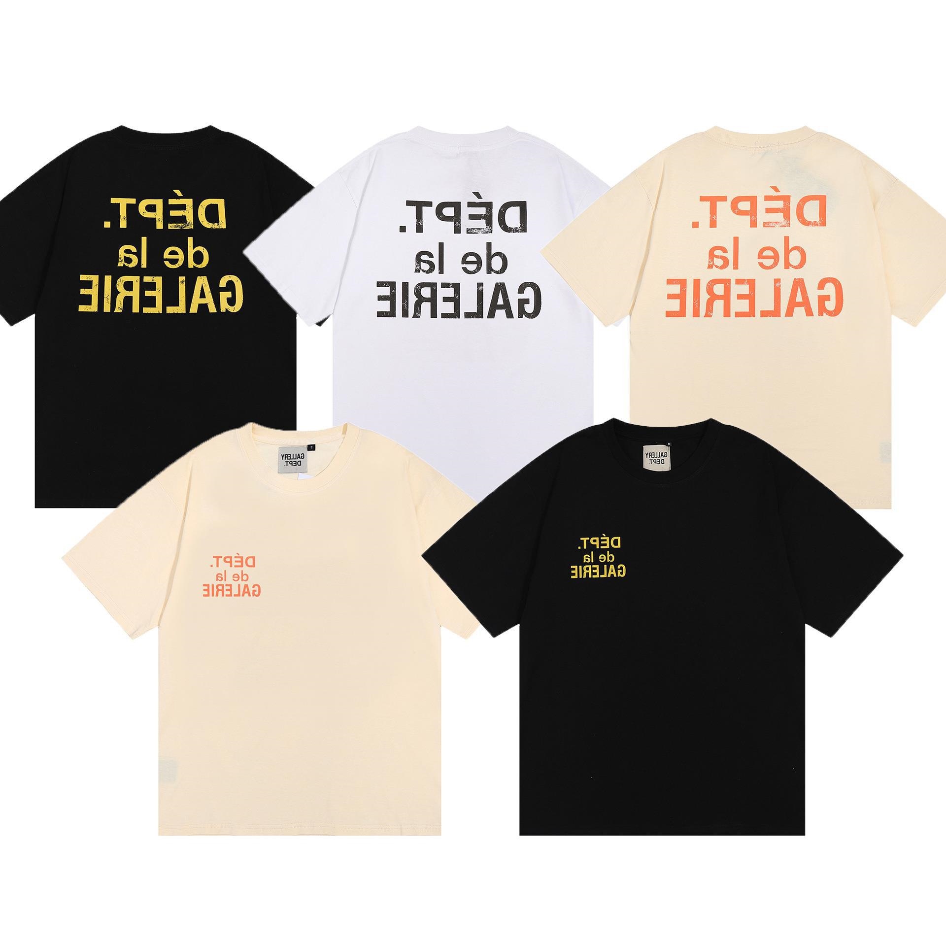 男装货源夏季新款设计感GALLERY前后开裂LOGO字母短袖情侣tee