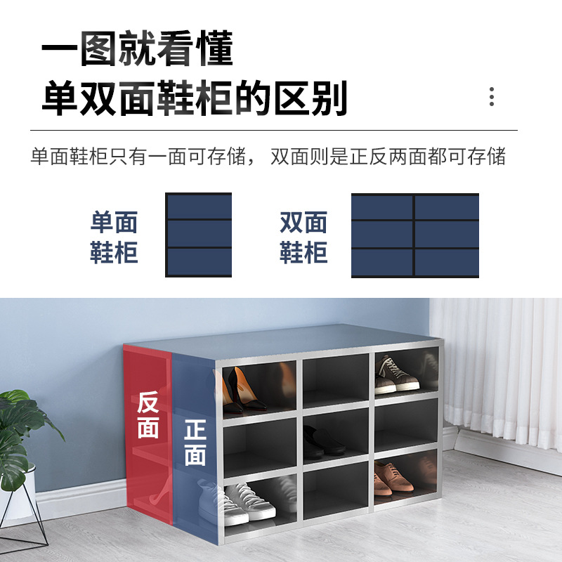 304 stainless steel shoe cabinet, dust-free purification workshop, shoe changing bench, factory employee laboratory, single and double-sided multi-grid shoe cabinet