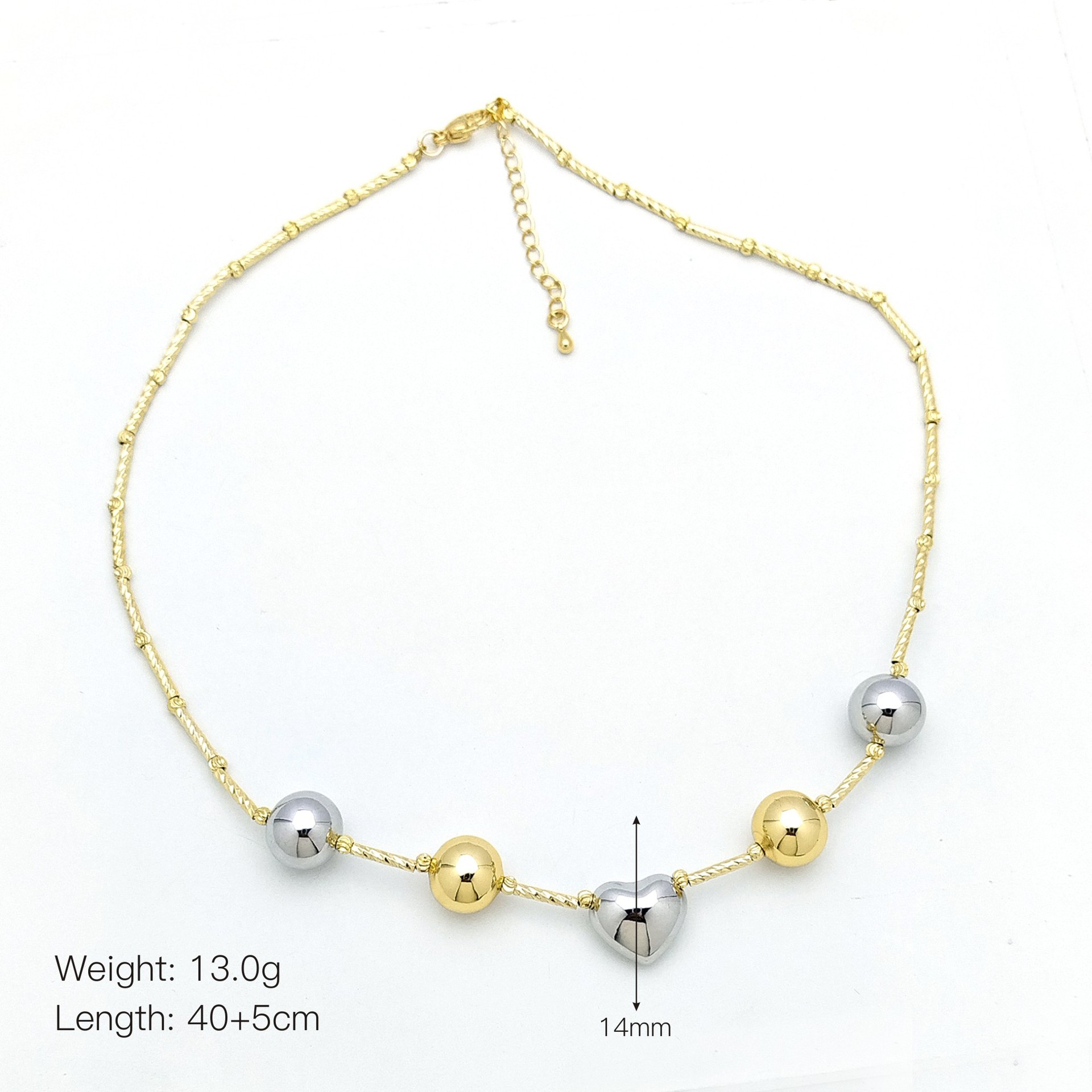 17g Weight Copper Pendant Material Necklace Classification Copper Chain Material 1 Piece Quantity Casual, Daily Occasion Copper Material Round, Heart Shape Pattern Women's Gender Beaded, Pearl, Plating Design IG Style Style Rose Gold, Gold, Silver Color Copper Beaded Pearl Plating Round Heart Shape Necklace 9