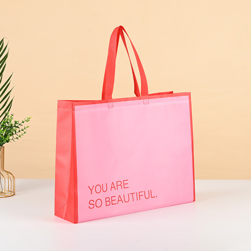 Tienda de ropa para mujeres a medida, centro comercial, tienda de ropa, bolsa de mano de compras, prensa en caliente, publicidad, bolsa no tejida laminada, personalización