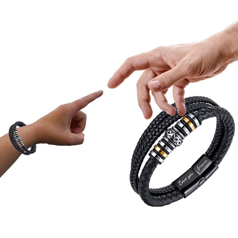 Retro Letter Pu Leather Alloy Menu0027S Bracelets