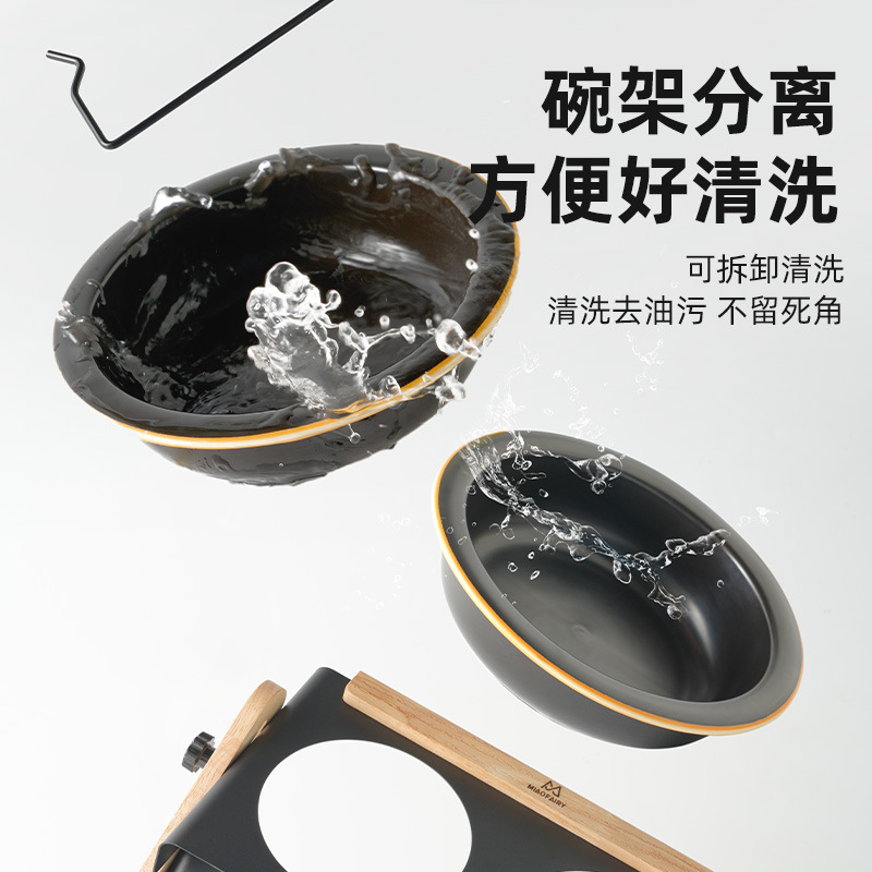 Perro portátil al aire libre acampando gatos retro cerámica alta pie doble tazón tazón para perros tazón para gatos pequeños perros artículos de tazón para mascotas