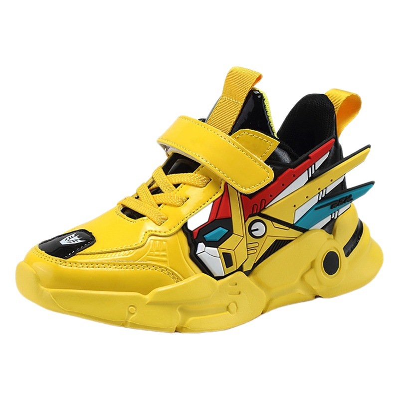 Niños 2023 primavera y otoño nueva moda cuero medio y grande niños zapatos para correr casual medio y grande niños zapatilla