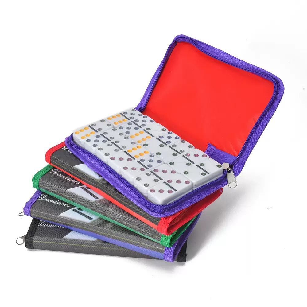 Double 6 Dominoes melamine domino zipper cloth bag suit 28 Pai Gow domino table game toy