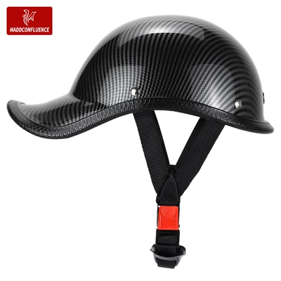 Electric Battery Car Helmet Men's and Women's Motorcycle Half Helmet Retro Safety Protective Hat Helmet Distinctive Lightweight Scoop Helmet (Motosiklet kaskı (dəbilqə)) - carbon-fiber-pattern-all-yards