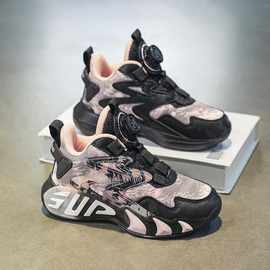 儿童篮球鞋男童鞋子2025春季新款防滑运动鞋黑色中大童男孩跑步鞋