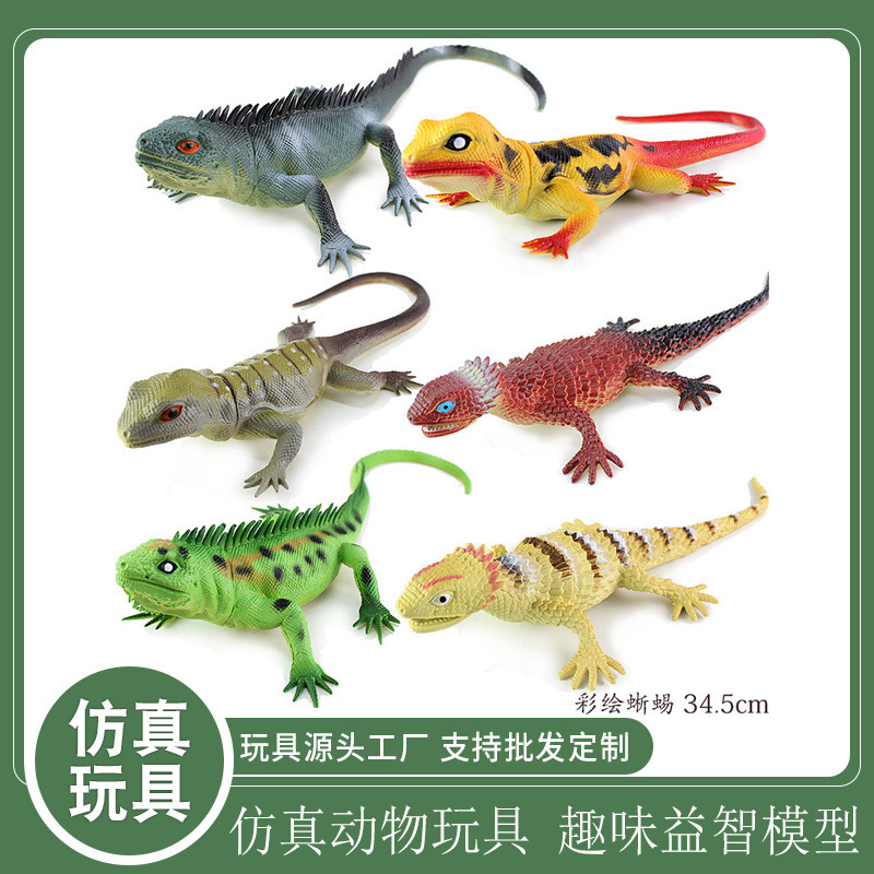 New simulation lizard model toy sound animal model crocodile funny toy with BB whistle wholesale