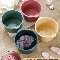 家庭用足湯バケツ、ふくらはぎと膝上、寮の健康マッサージ、プラスチック製の厚みのある深い断熱足湯、神厳
