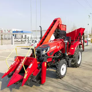 3行corn picker玉米收获机联合收割机出茎穗兼收玉米扒皮脱粒机