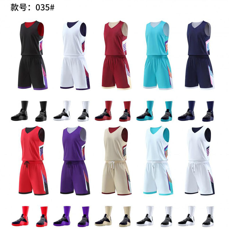 Basketball uniform suit men's and women's jerseys college students competition training sports children's vest team uniform 035