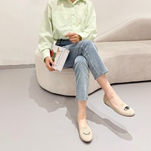 亚马逊浅口单鞋圆头飞织鞋针织编织鞋王妃鞋2023新款单鞋女shoes