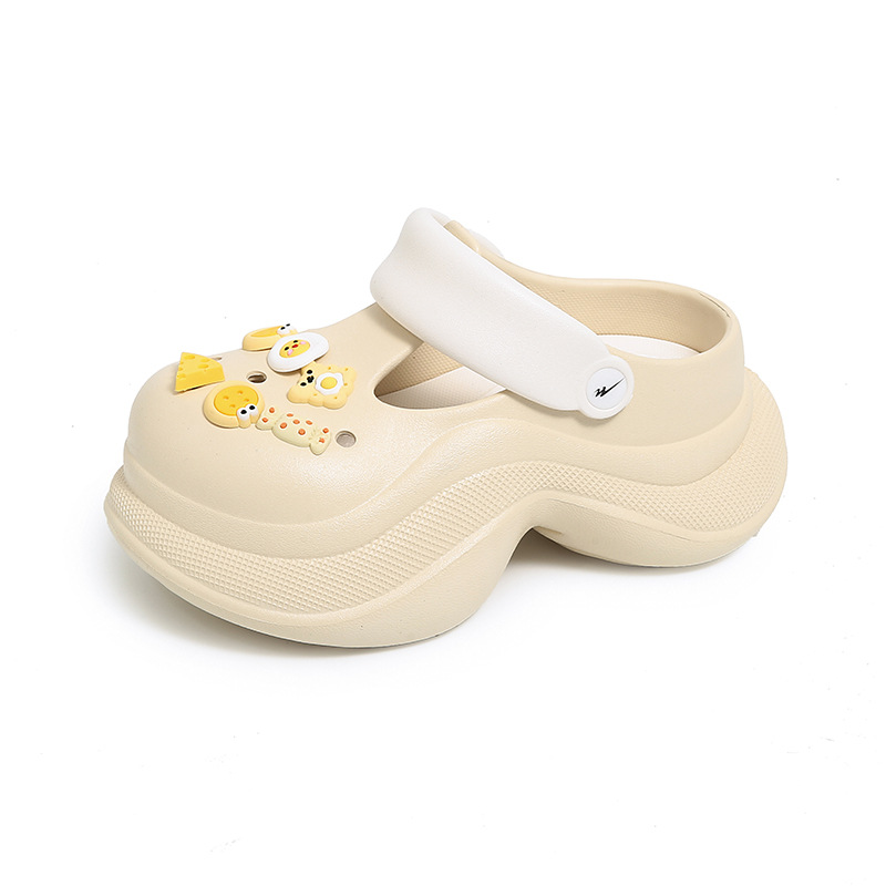 Ch1610 Süße Clogs mit dicken Sohlen für den Außenbereich, 2025 neue rutschfeste Strandsandalen mit geschlossener Zehenpartie für Damen, Sommer_voghion.com