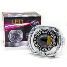 摩托车led射灯4.5英寸天使眼恶魔眼内置透镜大灯远近光电动车改装