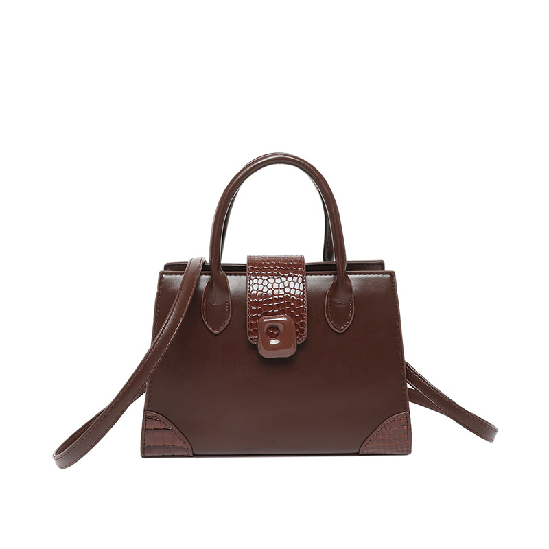 Moda popular textura retro 2025 primavera color sólido nuevo bolso de mensajero moda estilo occidental costura portátil pequeño bolso cuadrado