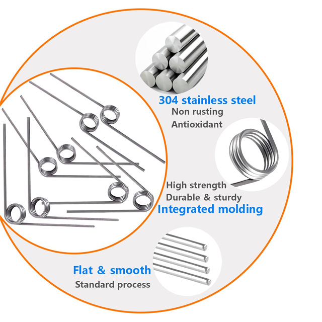 高品质高弹性螺旋扁线线圈 304 不锈钢 V 型扭转弹簧用于家具工业