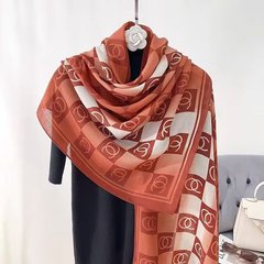 春夏秋冬シーズンの綿麻の長いタイプのシルクタオルの高級感のマフラーの日韓の女性のショールの優雅な気質のプリントのマフラー