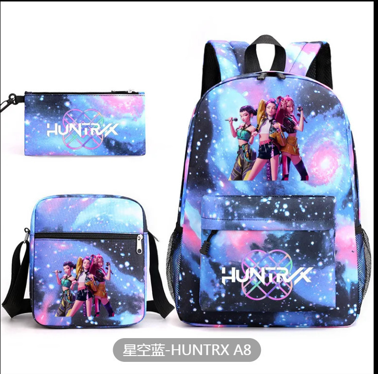 2025Kpop Demon Hunter New Trendy Backpack-Student Backpack-Three-Piece Set