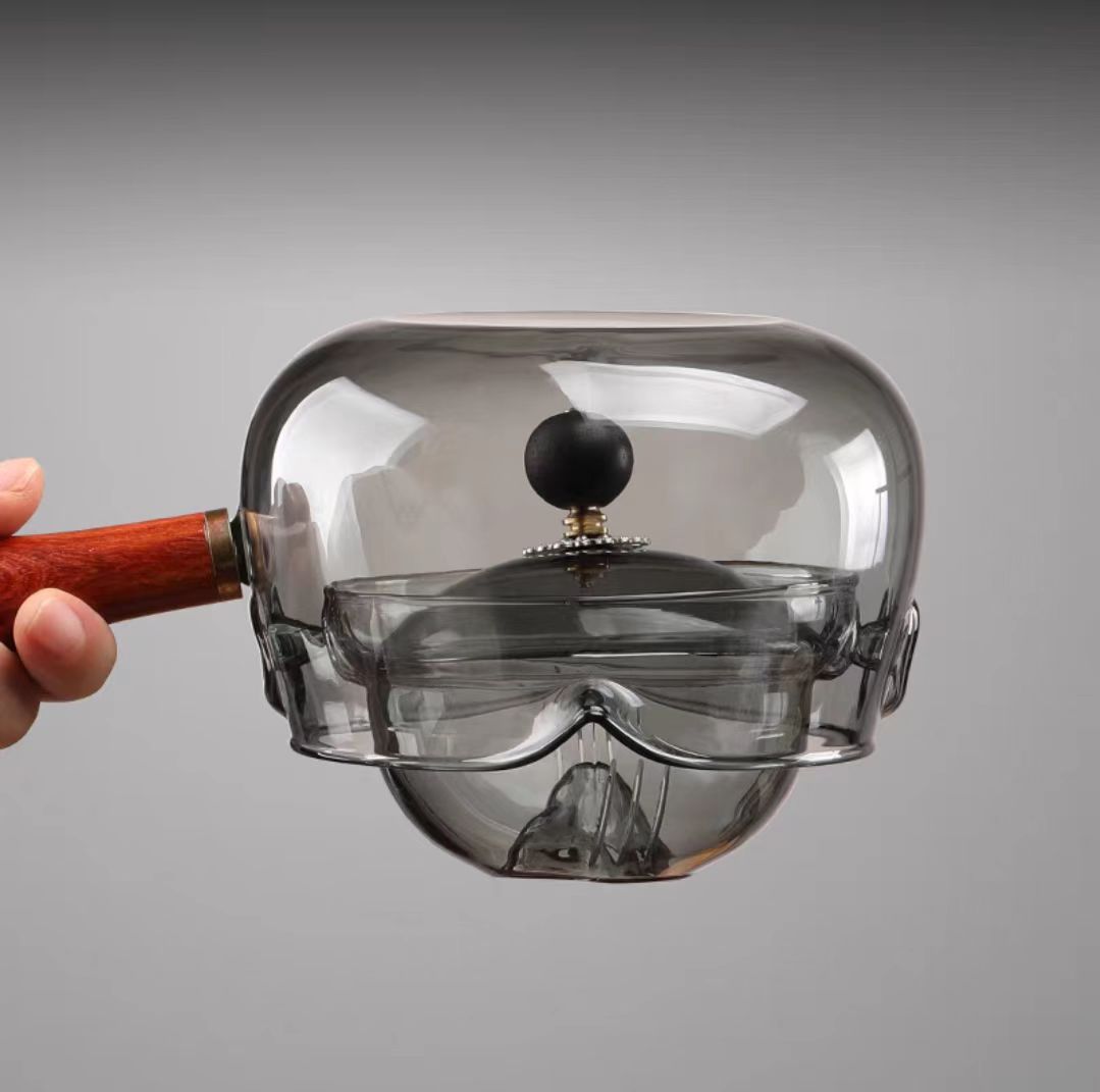 Xiaoyao olla tetera de vidrio de borosilicato popular en línea popular Xiaoyao olla ancla empuje mango lateral tetera de vidrio olla Xiaoyao