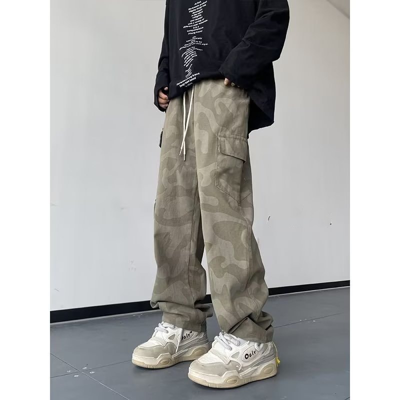 Camouflage summer Japanese retro trend casual trousers
