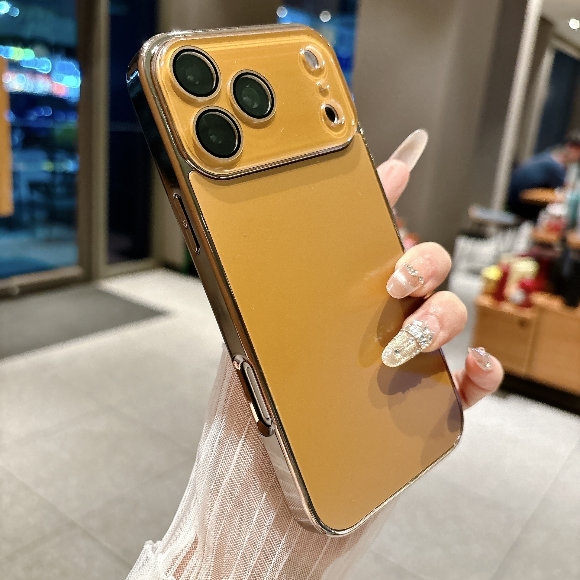 Aplicable para iphone17pro electrodeposición esmerilado AG teléfono móvil de aluminio manzana 16 / 15promax nano cubierta protectora