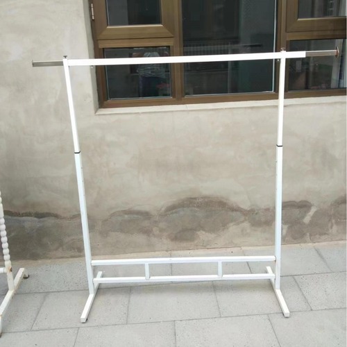 Folding display stand for clothing store, electroplated stainless steel, floor-mounted, extendable and movable clothing rack