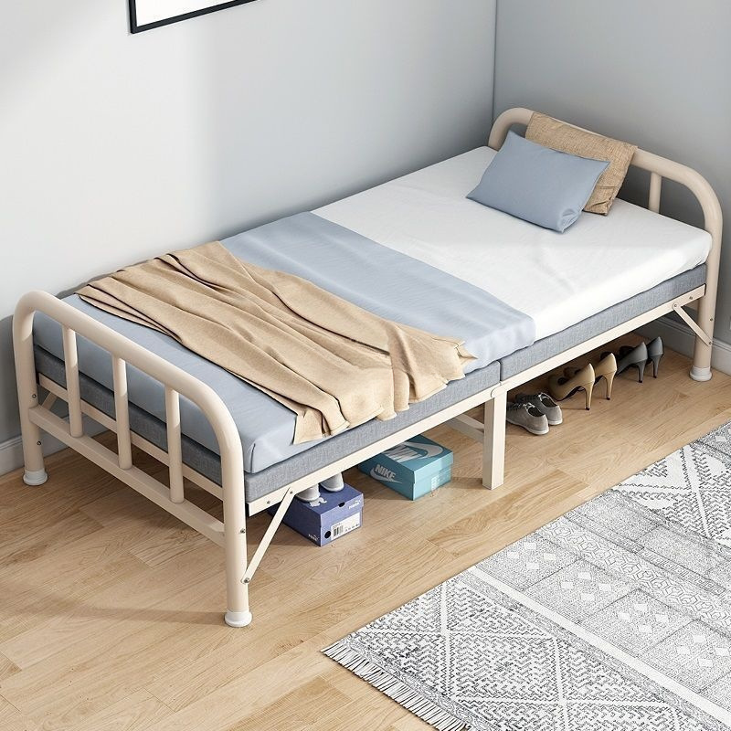 家庭用折りたたみベッド シングルベッド 賃貸住宅 鉄ベッド オフィス 昼休み 寮 シンプルベッド 小型ベッド 木製ベッド|undefined