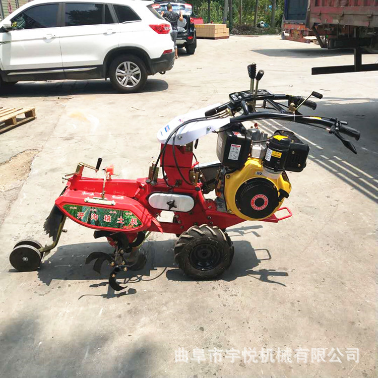 柴油电启动开沟培土机  手扶式田园管理机  草莓种植起垄机