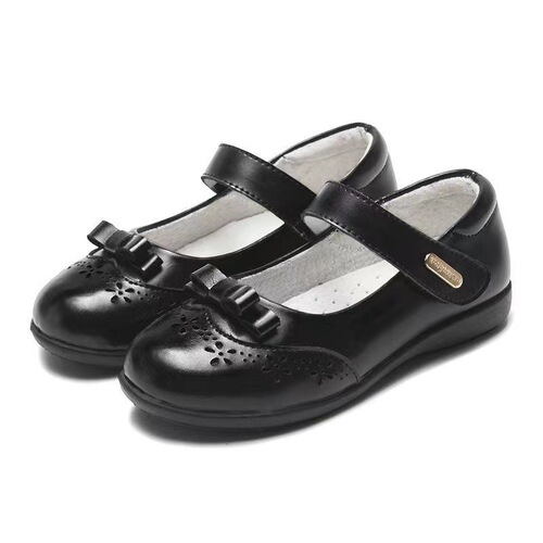 Leather children's shoes Black school performance shoes Black small leather shoes Activity performance shoes princess shoes