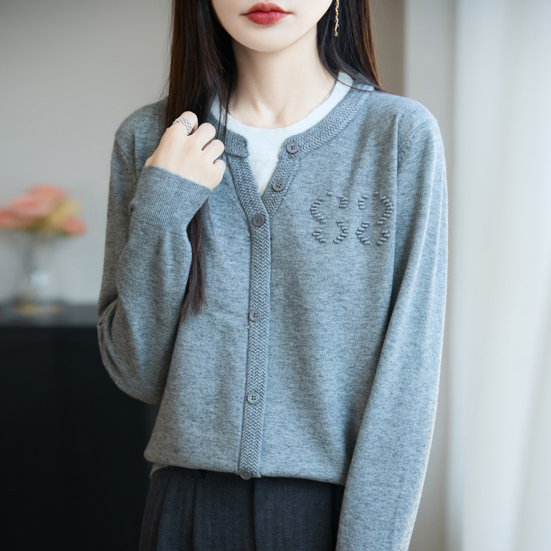 法式撞色假两件针织开衫女短外套毛衣2025新款拼色宽松显瘦外搭衫|undefined