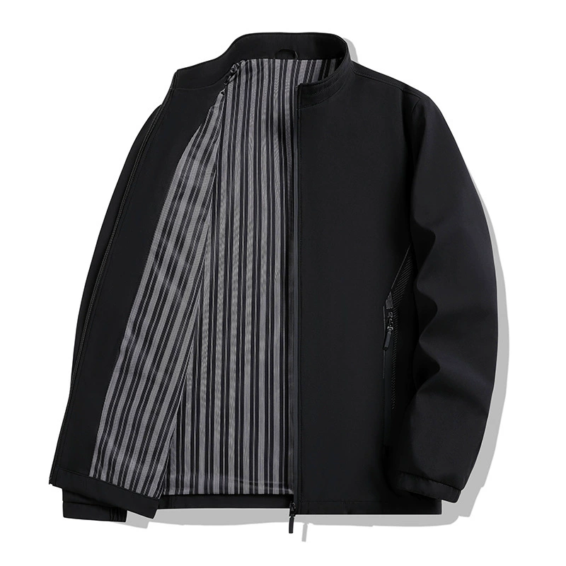 2024 Новый папа куртка мужская весенняя осень мужская средняя и пожилая мужская куртка с стоячим воротником мужская деловая осенняя куртка