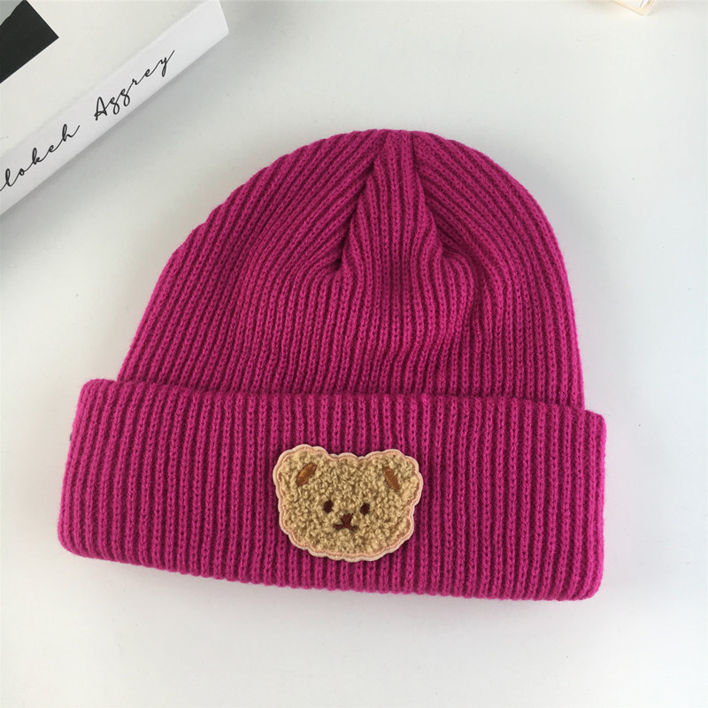 Gebreide beanie muts voor dames met berenoortjes winter warm_voghion.com