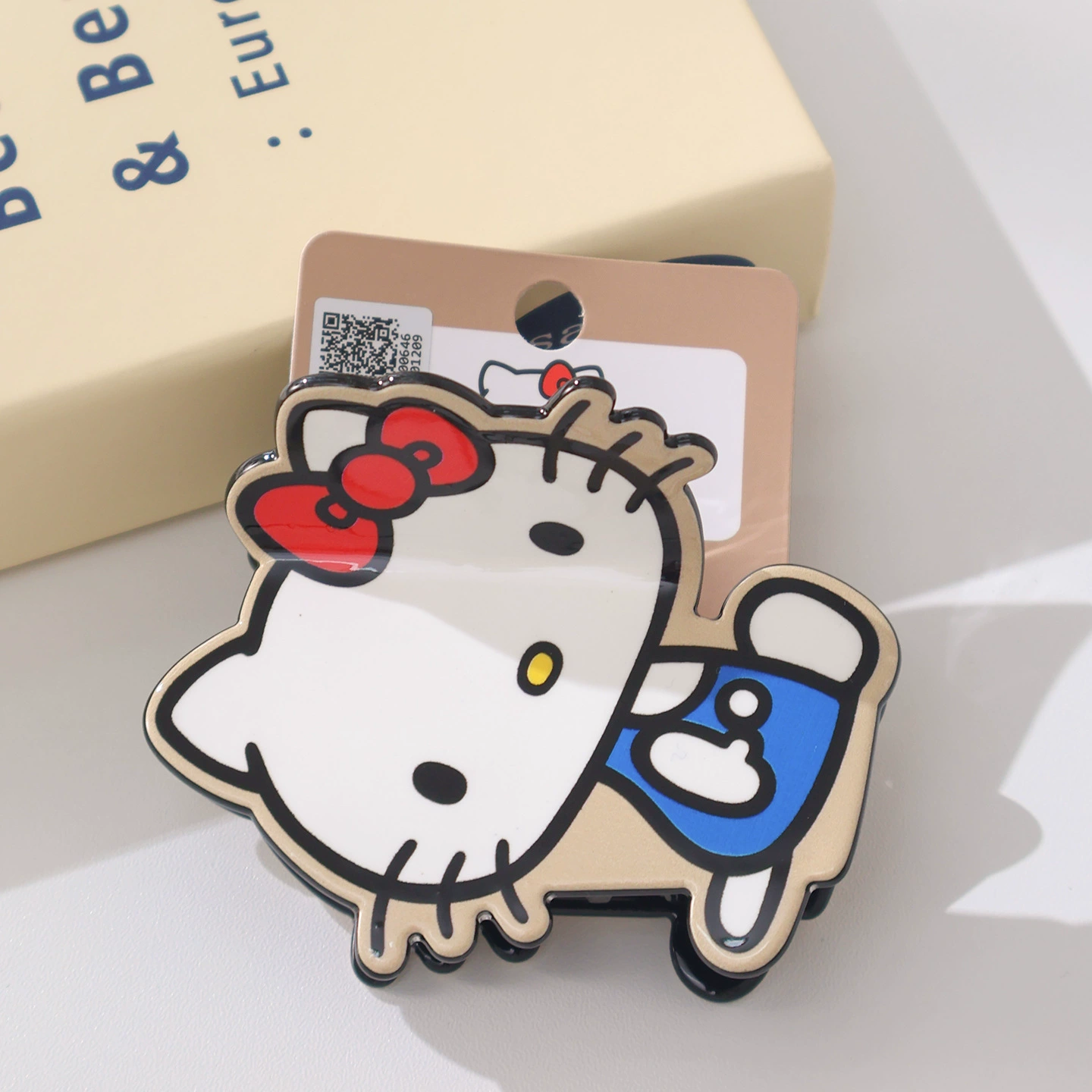Hello kitty, настоящая милая заколка-краб с бантом, универсальная заколка для волос