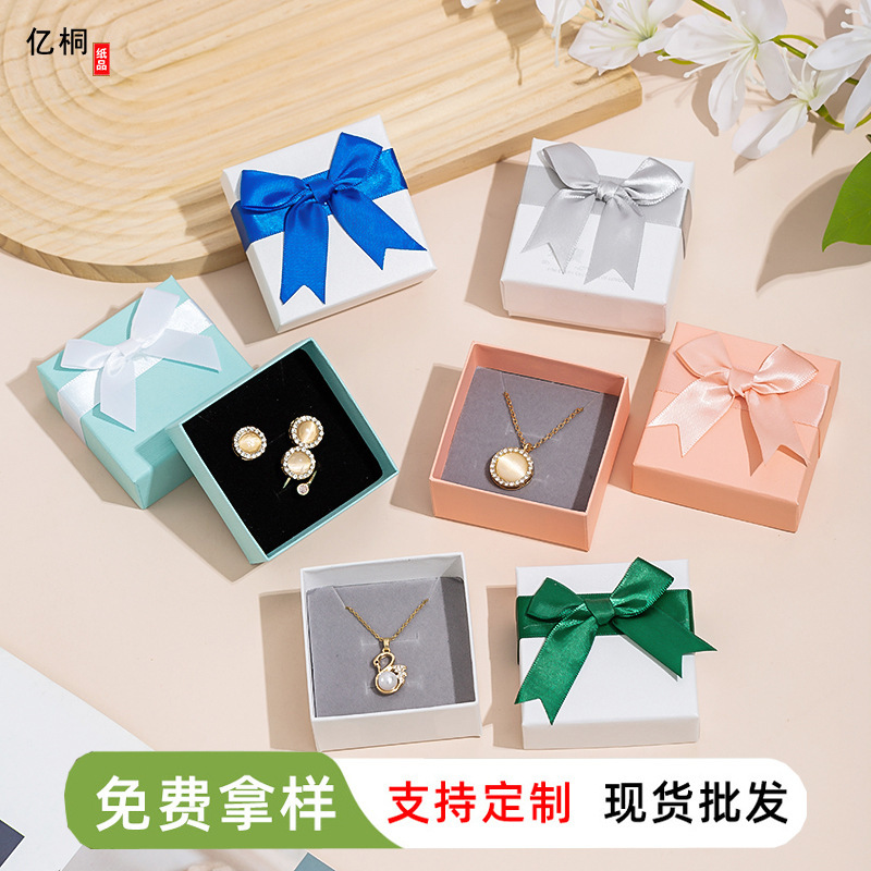 Spot Batch of Multi-Color Bow Jewelry Box Earrings Necklace Jewelry Box Pair of Rings Bracelet Earrings Gift Packaging Box Spot Batch of Multi-Color Bow Jewelry Box Earrings Necklace Jewelry Box Pair of Rings Bracelet Earrings Gift Packaging Box