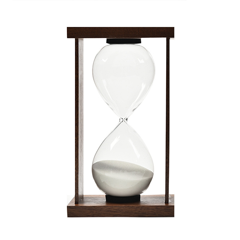 Creativo retro marco de madera reloj de arena de vidrio cronometrador 30 minutos reloj de arena medieval reloj de arena decoración de escritorio