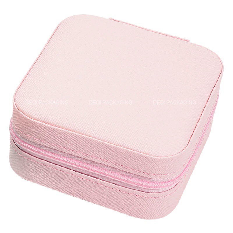 Портативная мини-коробка для хранения ювелирных изделий из искусственной кожи, коробка для колец, серьги, шпильки, ожерелье, шкатулка для драгоценностей, упаковочная коробка ins