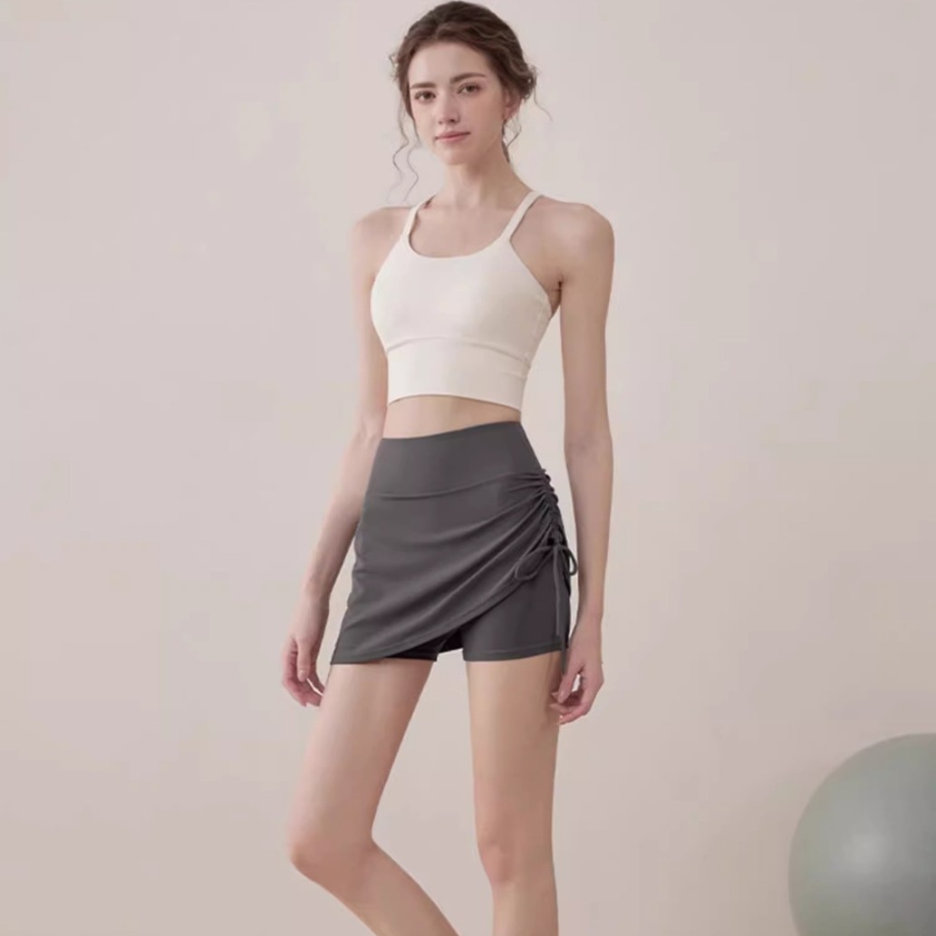 Lulu-style drawstring tennis skirt, sports short skirt for women, yoga skirt, running training yoga pants skirt, fitness wear