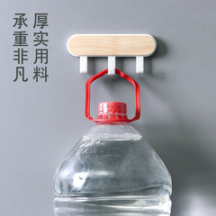 廠家創意松木掛鈎 免打孔ABS粘膠門窗衣物廚房壁掛式黏膠掛鈎批發