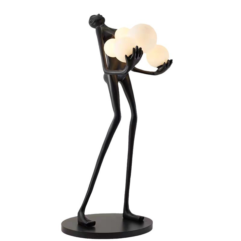 Estatuas de arte retratos modernos con lámparas de suelo para hogares, ventanas de exposición, obras de arte de gran tamaño, lámparas decorativas