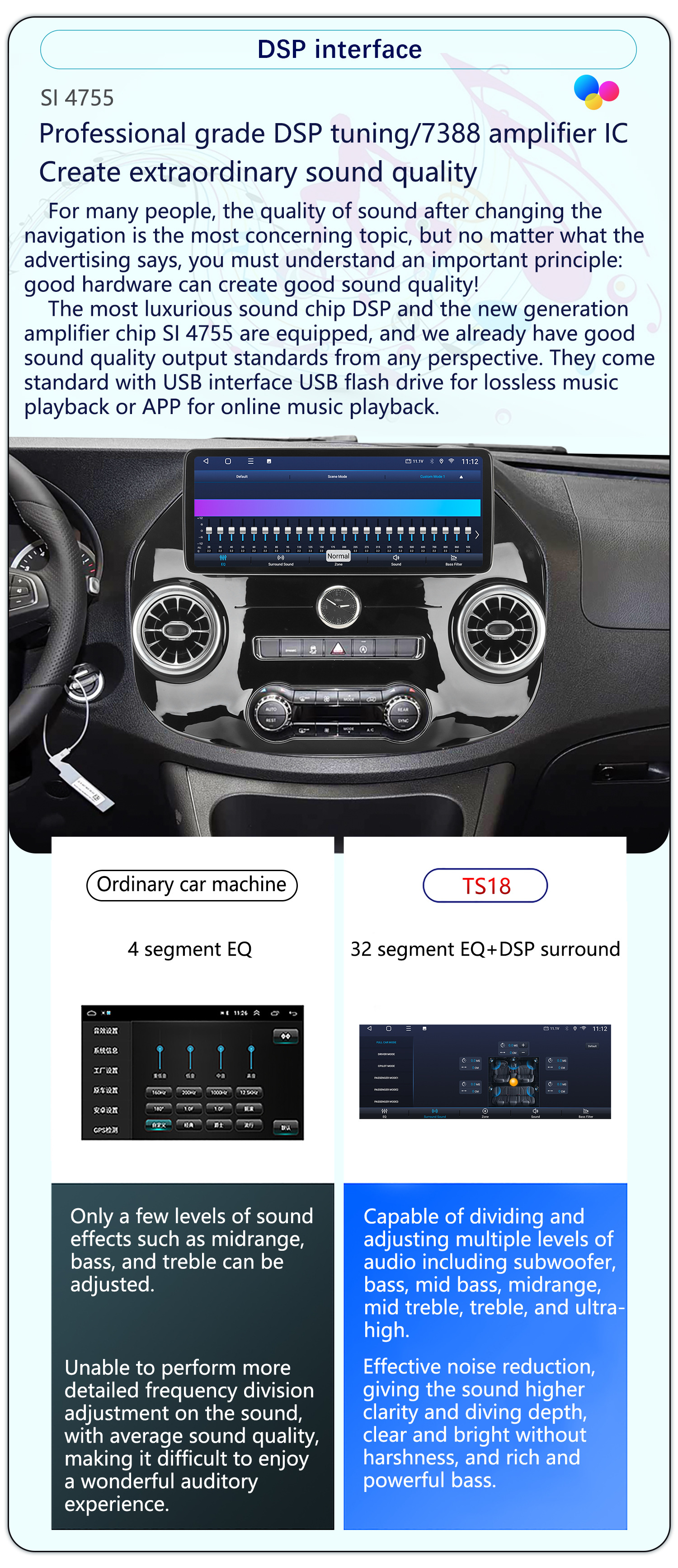 Suitable for 16-23 Mercedes-Benz Vito Vito 12.3inch Android Large-Screen Wireless Carplay Car Navigator