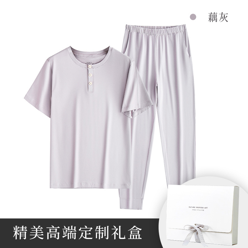 60 pijamas de mujer de primavera y verano de algodón modal, pantalones de manga corta, estilo delgado, estilo delgado informal, servicio a domicilio