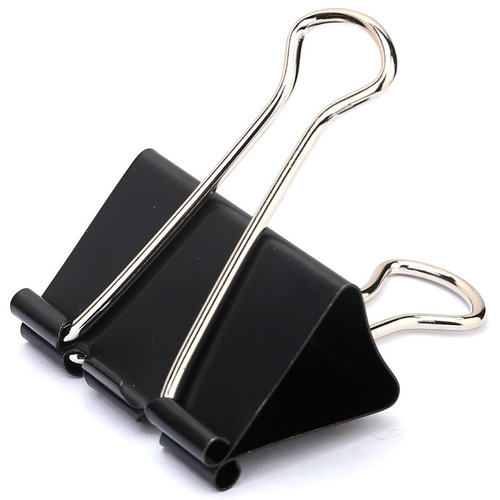 Deli Stationery 8562 Black Long Tail Ticket Clip 2#-41mm Barrel Long Tail Clip Dovetail Clip Iron Clip Wholesale