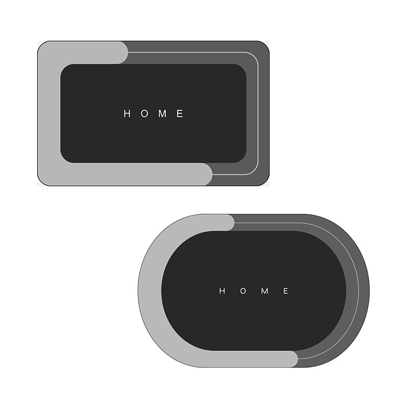 Alfombra de entrada estilo minimalista con letras, tapete absorbente para baño y puerta, diseño moderno de diatomeas