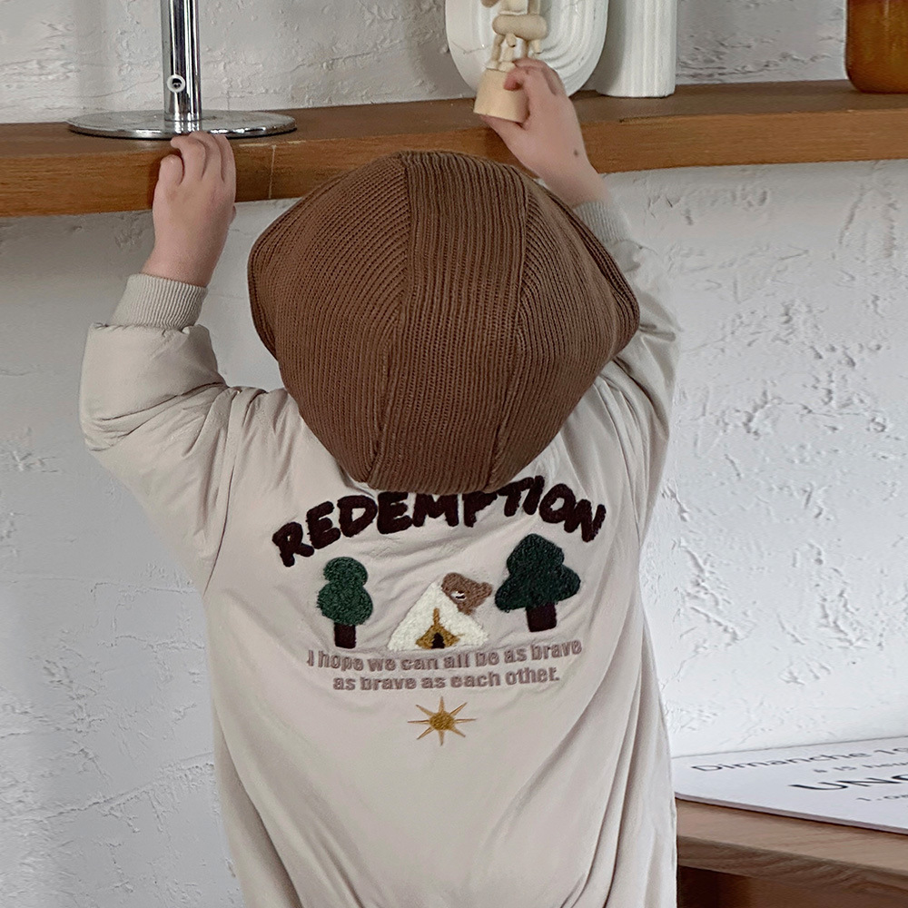 Ropa de bebé Ropa de invierno más mono acolchado de terciopelo Hombre bebé con capucha gruesa chaqueta de algodón caliente