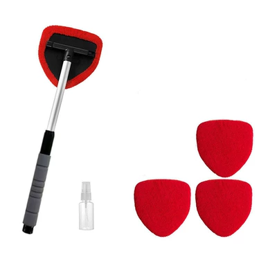 Car cleaning tools Factory Wholesale Telescopic Pole Car - 1-set-five-sided-sponge-telescopic-pole-4-red-cloth-covers-spray-bottle