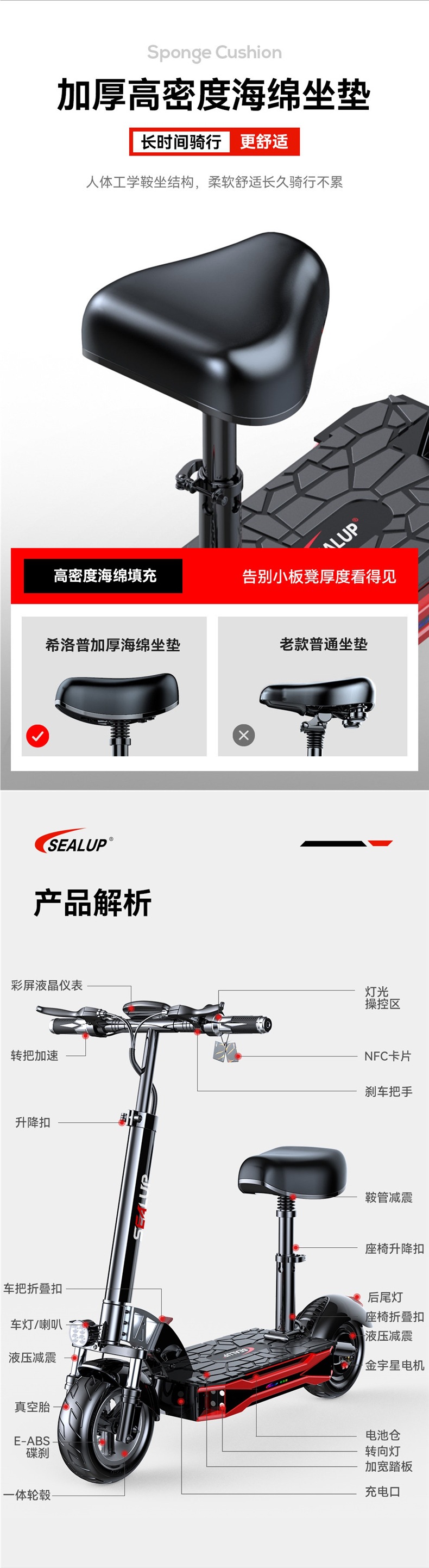 Hilop Electric Scooter, Electric Folding Scooter, Small Mobility Vehicle, Two-Wheeled Mini Adult Electric Scooter
