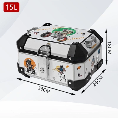 Motorcycle trunk tail box for motorcycle - 15l-space-motorcycle-touring-bag-with-decals-luxurious-lining