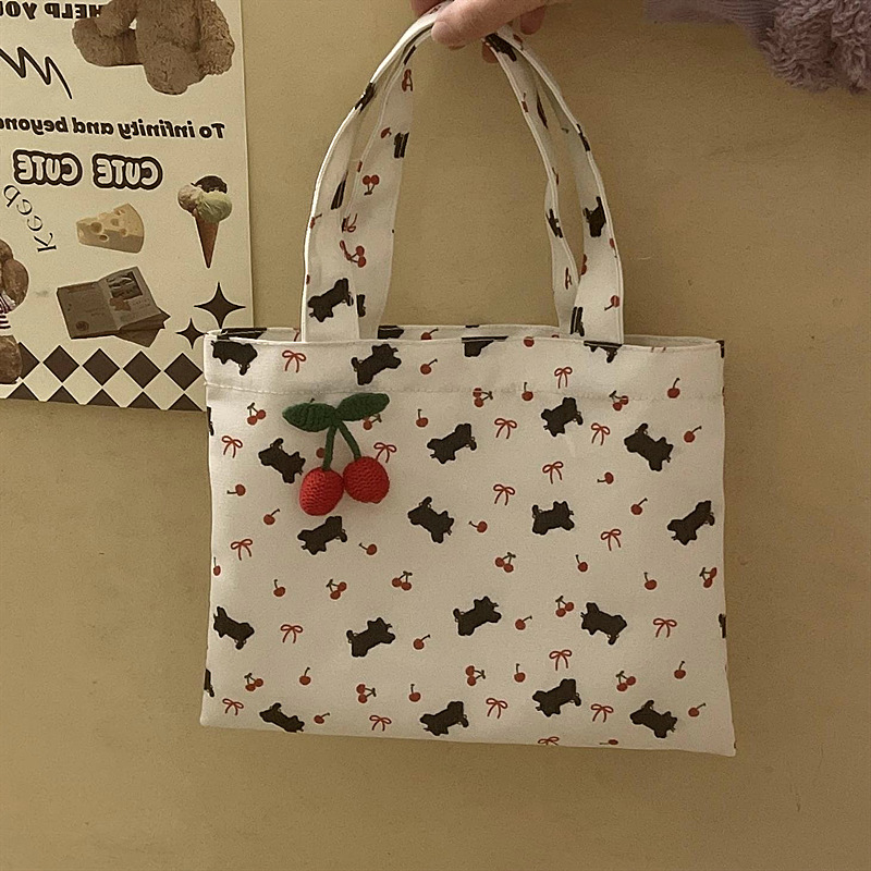 Explosions foundation black cat large capacity student cartoon cat canvas bag female tutorial bag commuter hand shoulder bag..