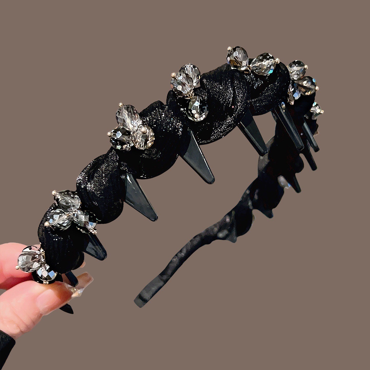 27#Black silk three crystal balls